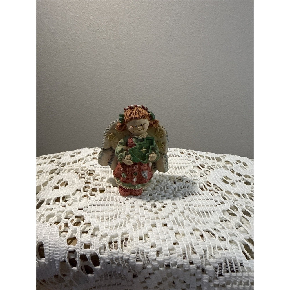 Vintage 1993 Cute as a‎ Button Christmas Angel Figurine